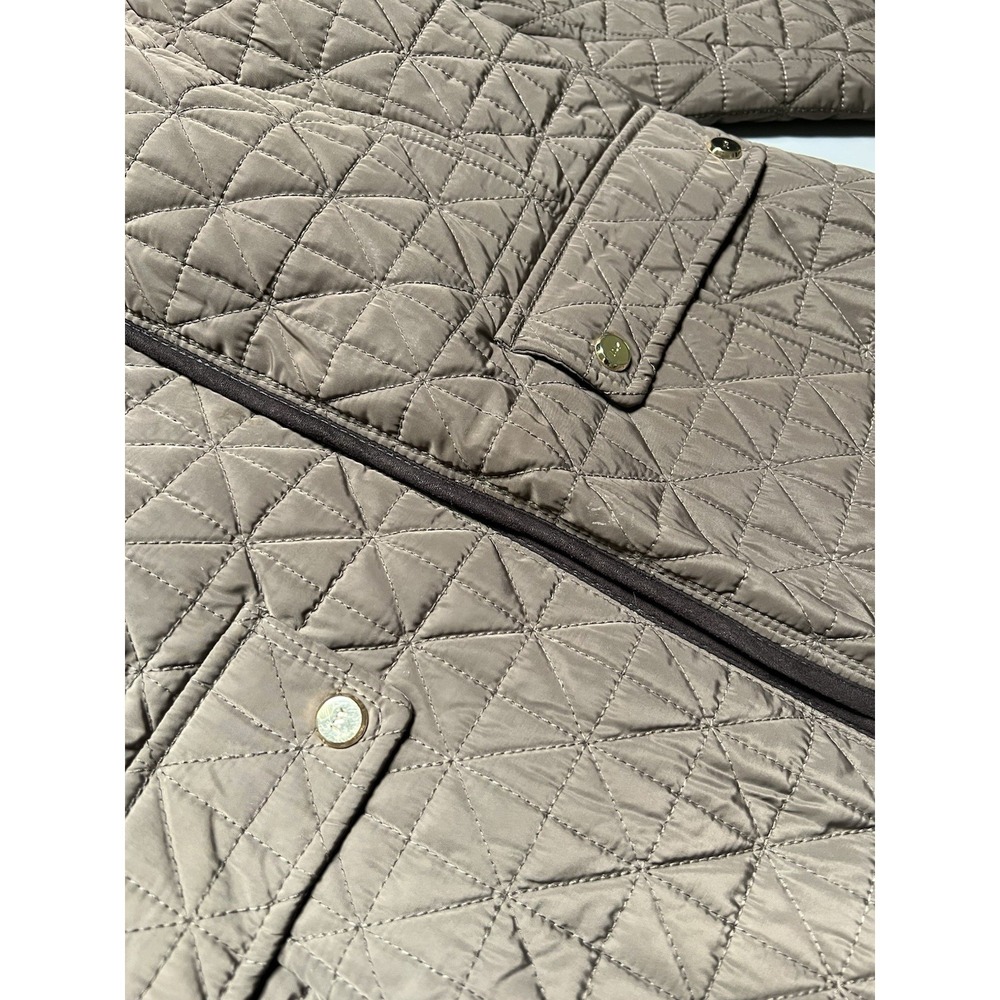 Jones‎ New York Women's Quilted Lined Zip Jacket Stand-Up Collar Brown L - Picture 2 of 7